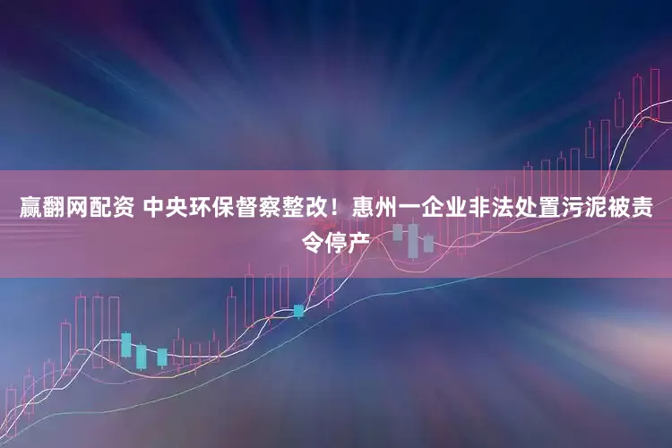 赢翻网配资 中央环保督察整改！惠州一企业非法处置污泥被责令停产